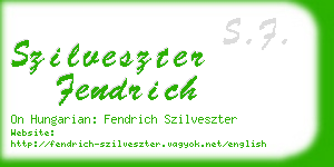 szilveszter fendrich business card